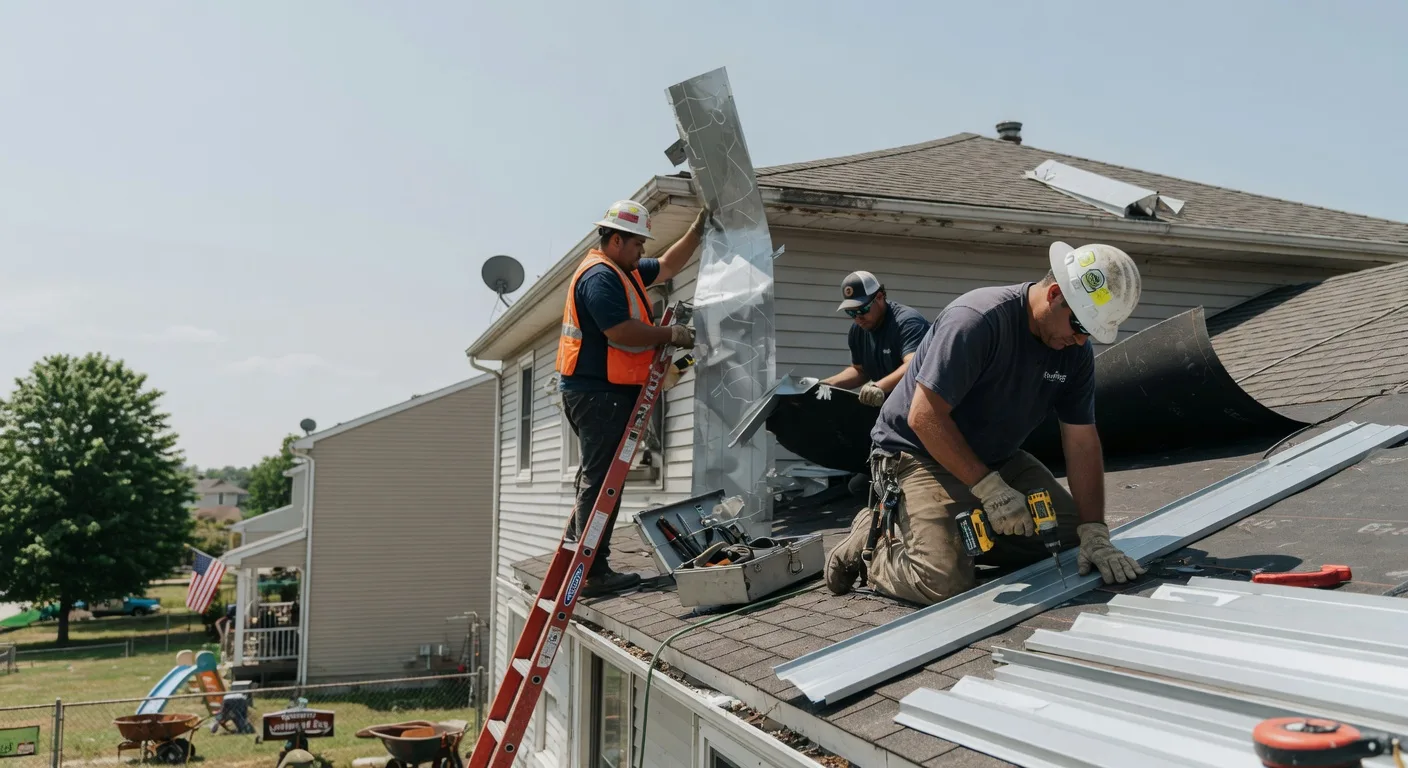 Storm Damage Metal Roof Repair in East Bank, WV